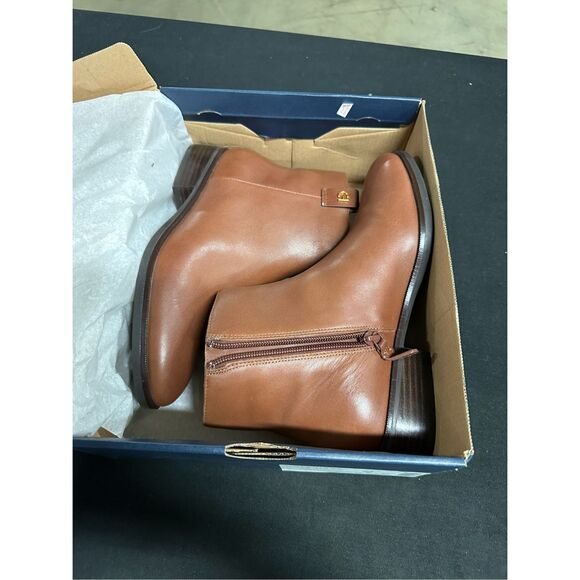 New Cole Haan Hann Leigh Bootie 7 Saddle Leather - Picture 1 of 7